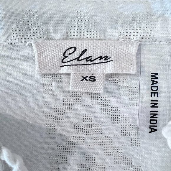 Elan NWOT Coastas Kaftan Maxi Dress White & Gold Bohemian Vacation Sz XS - Picture 6 of 7